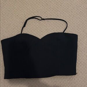 OAK + FORT Black Strapless Top